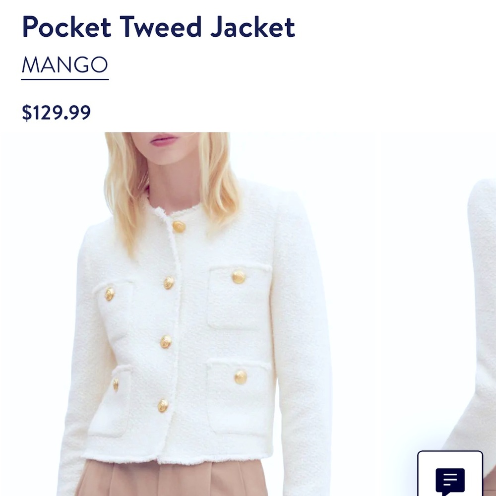 NWT- MANGO Tweed Pocket Jacket